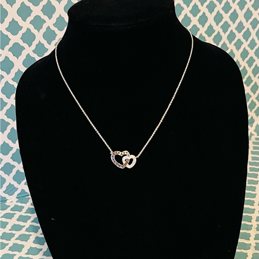 LA CN Black And White Heart Necklace